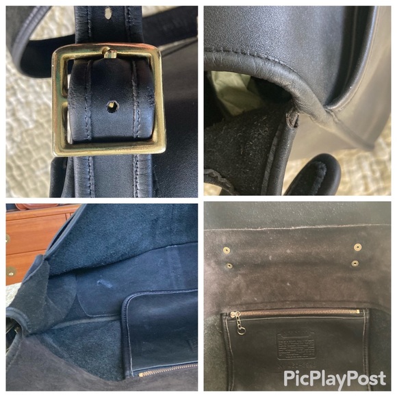 RARE Vintage 80’s Collector Condition Coach Courier Bag # 9800 in Black Leather. - Picture 16 of 16